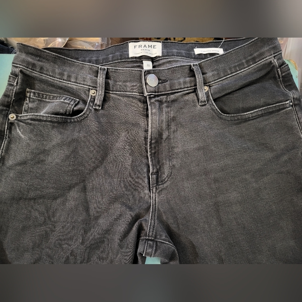 Mens Frame Soft Black Jeans sz 31x30